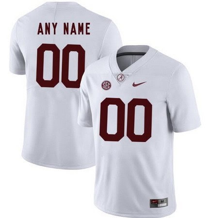 Alabama Crimson Tide Customized White Rush College Football Jersey