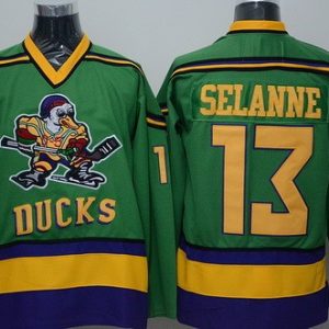 Anaheim Ducks #13 Teemu Selanne Green Throwback Jersey