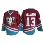 Anaheim Ducks #13 Teemu Selanne Red Green Throwback Jersey