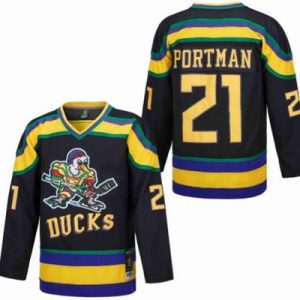 Anaheim Ducks #21 Dean Portman Black Movie Hockey Jersey
