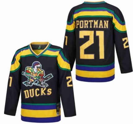 Anaheim Ducks #21 Dean Portman Black Movie Hockey Jersey