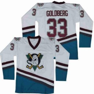 Anaheim Ducks #33 Grey Goldberg White Green Movie Hockey Jersey