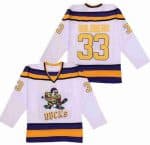 Anaheim Ducks #33 Grey Goldberg White Yellow Movie Hockey Jersey