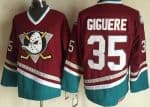 Anaheim Ducks #35 Jean Sebastien Giguere Red Green Throwback Jersey