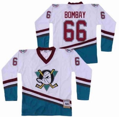 Anaheim Ducks #66 Gordon Bombay White Throwback Jersey