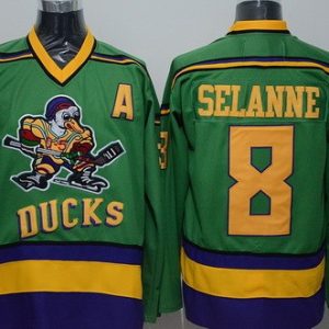 Anaheim Ducks #8 Teemu Selanne Green Throwback Jersey