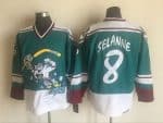 Anaheim Ducks #8 Teemu Selanne Green White Throwback Jersey