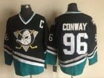 Anaheim Ducks #96 Charlie Conway Black Green Throwback Jersey