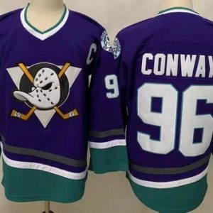 Anaheim Ducks #96 Charlie Conway Purple Throwback Jersey