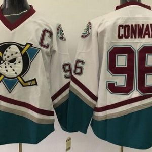 Anaheim Ducks #96 Charlie Conway White Green Throwback Jersey