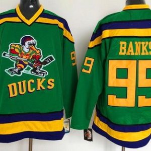 Anaheim Ducks #99 Adam Banks Green Movie Hockey Jersey