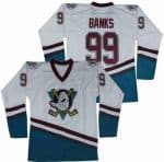 Anaheim Ducks #99 Adam Banks White Green Movie Hockey Jersey