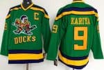 Anaheim Ducks #9 Paul Kariya Green Movie Hockey Jersey