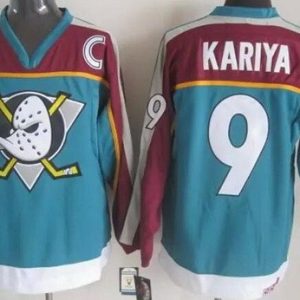 Anaheim Ducks #9 Paul Kariya Red Green Retro Jersey