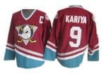 Anaheim Ducks #9 Paul Kariya Red Green Throwback Jersey