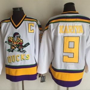 Anaheim Ducks #9 Paul Kariya White Throwback Jersey