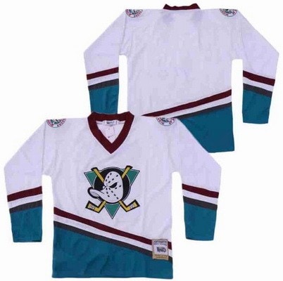 Anaheim Ducks Blank White Green Throwback Jersey