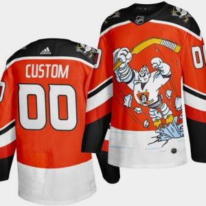 Anaheim Ducks Customized Orange 2021 Reverse Retro Authentic Jersey