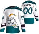 Anaheim Ducks Customized White 2021 Reverse Retro Special Authentic Jersey
