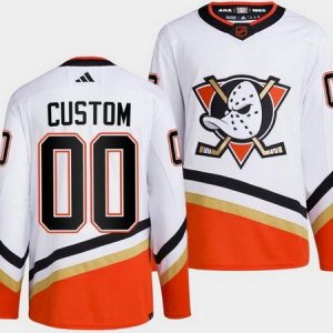 Anaheim Ducks Customized White 2022 Reverse Retro Authentic Jersey