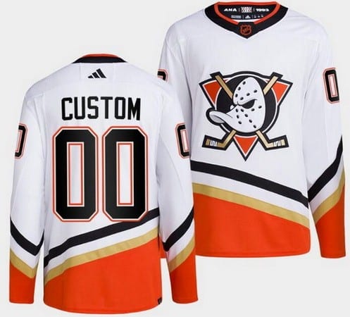 Anaheim Ducks Customized White 2022 Reverse Retro Authentic Jersey