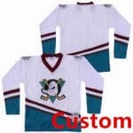 Anaheim Ducks Customized White Green Throwback Jersey