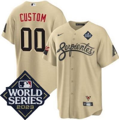 Arizona Diamondbacks Customized Cream City 2023 World Series Cool Base Jersey