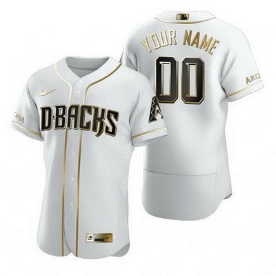 Arizona Diamondbacks Customized White Gold 2020 FlexBase Jersey