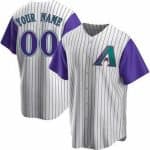 Arizona Diamondbacks Customized White Purple Throwback Jersey