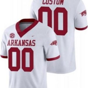 Arkansas Razorbacks Customized Limited White College Football Jersey