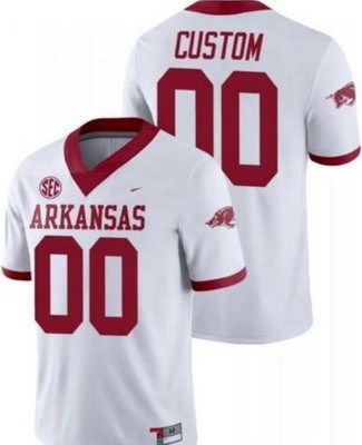 Arkansas Razorbacks Customized Limited White College Football Jersey
