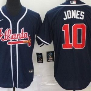 Atlanta Braves #10 Chipper Jones Navy 2020 Cool Base Jersey