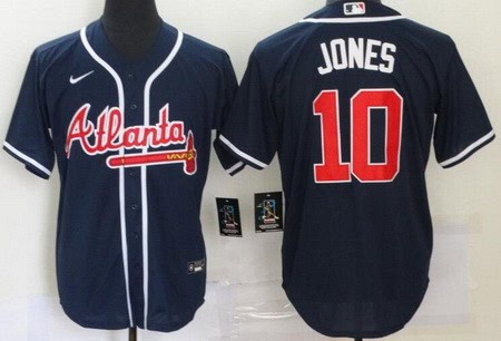 Atlanta Braves #10 Chipper Jones Navy 2020 Cool Base Jersey