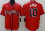 Atlanta Braves #10 Chipper Jones Red Cool Base Jersey