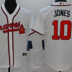 Atlanta Braves #10 Chipper Jones White 2020 Cool Base Jersey