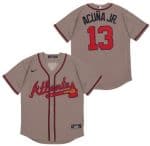 Atlanta Braves #13 Ronald Acuna Jr Gray 2020 Cool Base Jersey
