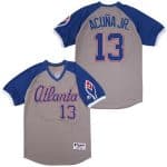 Atlanta Braves #13 Ronald Acuna Jr Gray Blue 1979 Turn Back The Clock Jersey