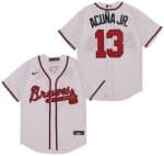 Atlanta Braves #13 Ronald Acuna Jr White 2020 Cool Base Jersey