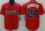 Atlanta Braves #24 Deion Sanders Red Cool Base Jersey