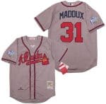 Atlanta Braves #31 Greg Maddux Gray 1999 Throwback Jersey