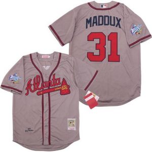 Atlanta Braves #31 Greg Maddux Gray 1999 Throwback Jersey