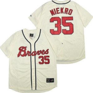 Atlanta Braves #35 Phil Niekro Cream Throwback Jersey