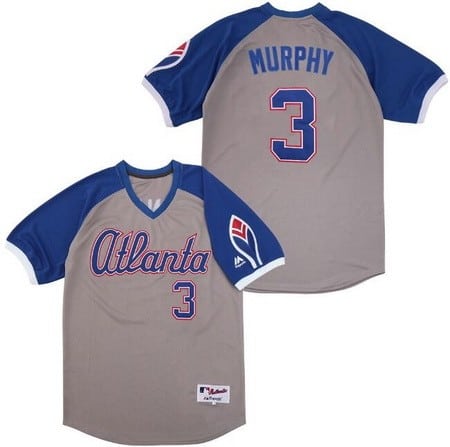 Atlanta Braves #3 Dale Murphy Gray Blue 1979 Turn Back The Clock Jersey