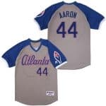 Atlanta Braves #44 Hank Aaron Gray Blue 1979 Turn Back The Clock Jersey