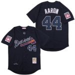 Atlanta Braves #44 Hank Aaron Navy 1974 Throwback Jersey
