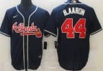 Atlanta Braves #44 Hank Aaron Navy Cool Base Jersey