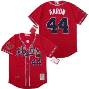 Atlanta Braves #44 Hank Aaron Red 1974 Throwback Jersey