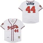 Atlanta Braves #44 Hank Aaron White 1974 Throwback Jersey