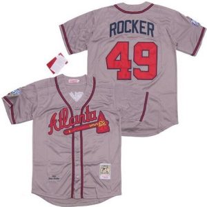 Atlanta Braves #49 John Rocker Gray 1999 Throwback Jersey