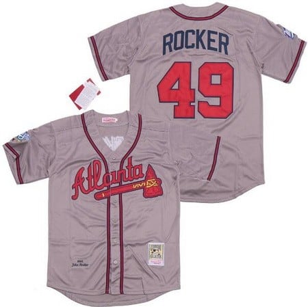 Atlanta Braves #49 John Rocker Gray 1999 Throwback Jersey